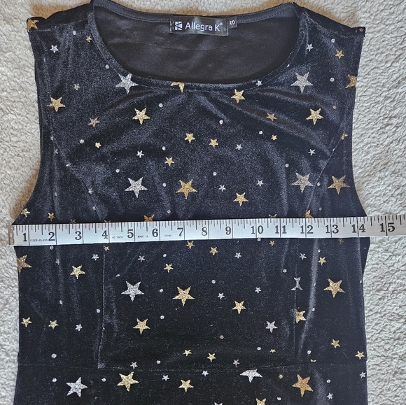 Allegra K Gold & Silver Stars Dress S - Picture 3 of 13